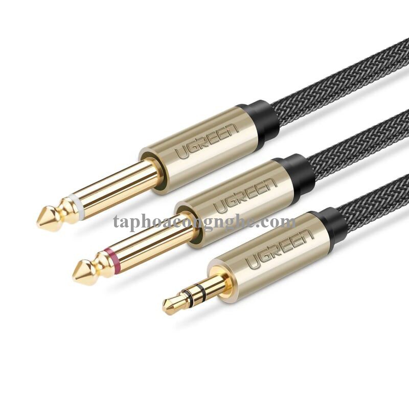 Ugreen 40798 15M Màu Đen Cáp âm thanh 2 đầu 6.5mm dương sang 3.5mm dương cao cấp AV126 30040798